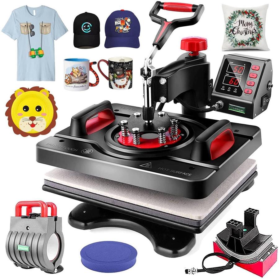 5 in 1 Heat Press Machine 15 x 12 inch T Shirt Press Machine 360-Degree Swing Away Digital Shirt Printing Press Machine Heat Transfer Sublimation