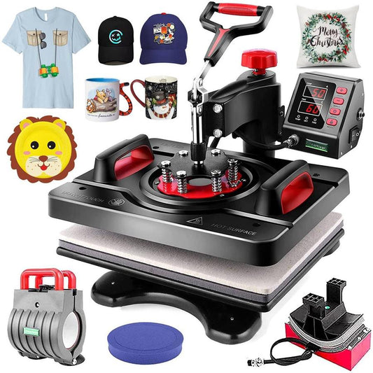 5 in 1 Heat Press Machine 15 x 12 inch T Shirt Press Machine 360-Degree Swing Away Digital Shirt Printing Press Machine Heat Transfer Sublimation