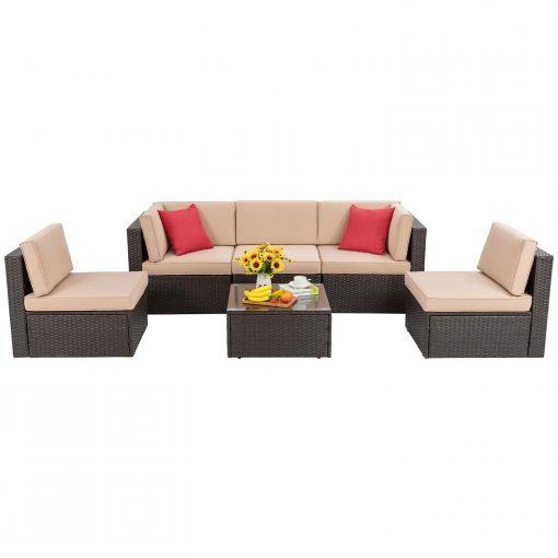 Brown 6 Piece Small Patio Set