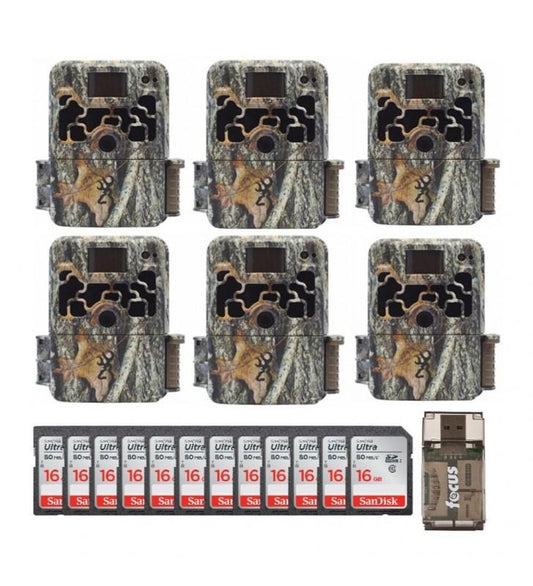 Browning Trail Cameras Dark Ops Extreme (6-Pack) w/ 16GB Cards Bundle - Camouflage