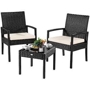 3 PS Outdoor Rattan Patio Furniture Set Backyard Garden Furniture New