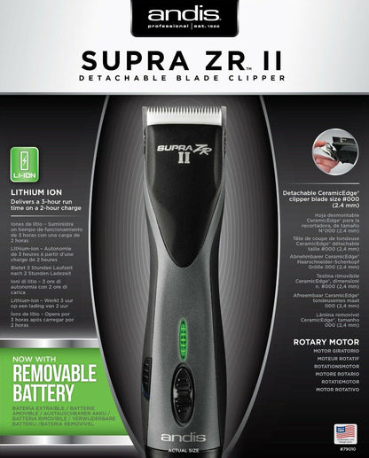 ANDIS Supra ZR II Cordless Lithium Ion Detachable Clipper Li-Ion 5 Speeds