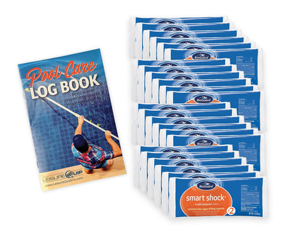 24 Pack BioGuard Smart Shock 1lb with Swimming Pool Care Log Book