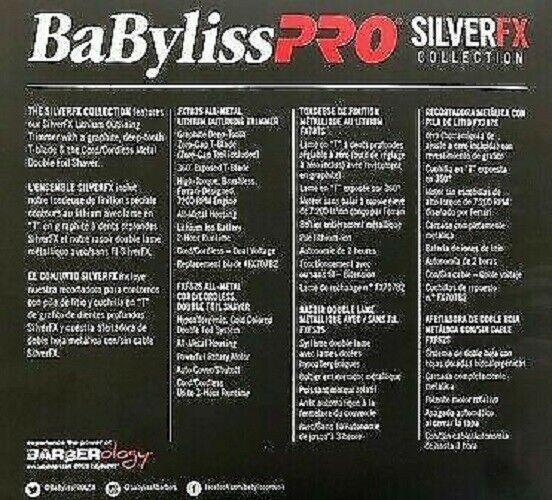 BaByliss Pro Silver FX Combo Outliner & Double Foil Shaver 110-220 Volt FXFXHOPK