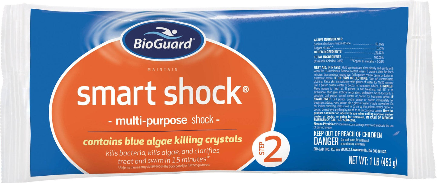 24 Pack BioGuard Smart Shock 1lb with Swimming Pool Care Log Book