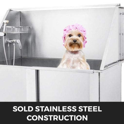 508221 Pet Grooming Tub Dog Cat Bath Tub Professional Stainless Steel Wash Shower