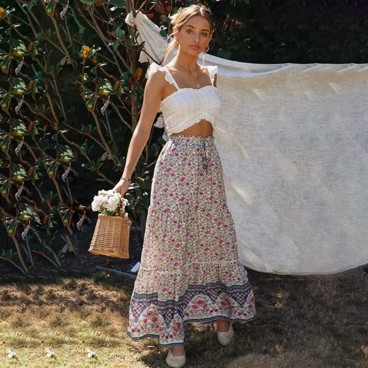 bohemian summer hippie skirt