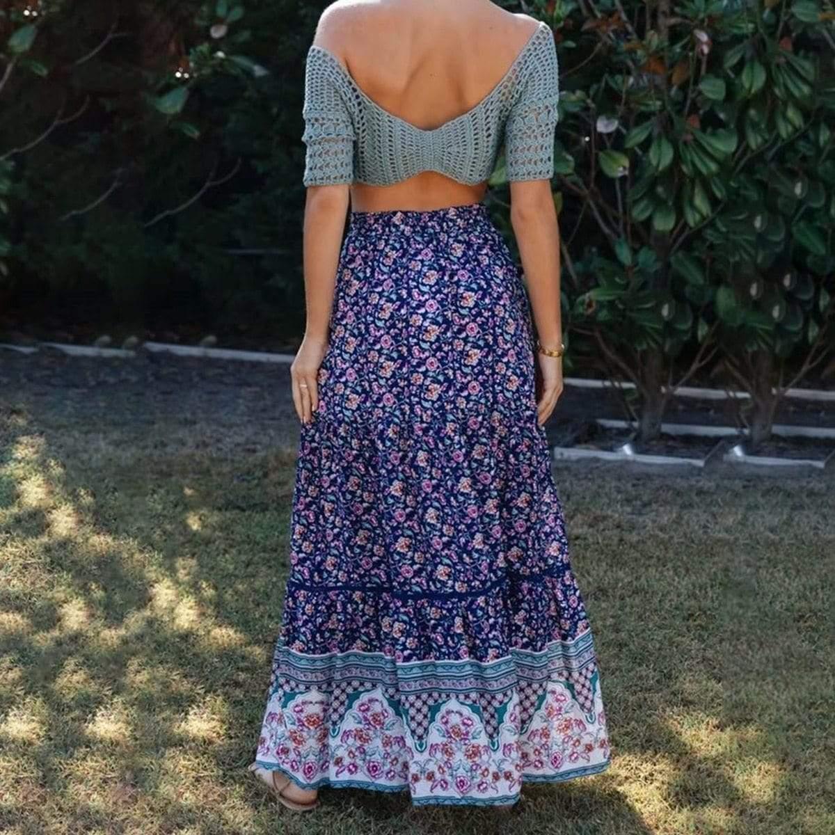 bohemian summer hippie skirt