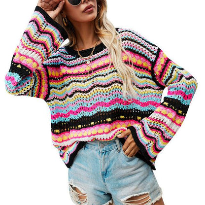 bohemian crochet knit pullover