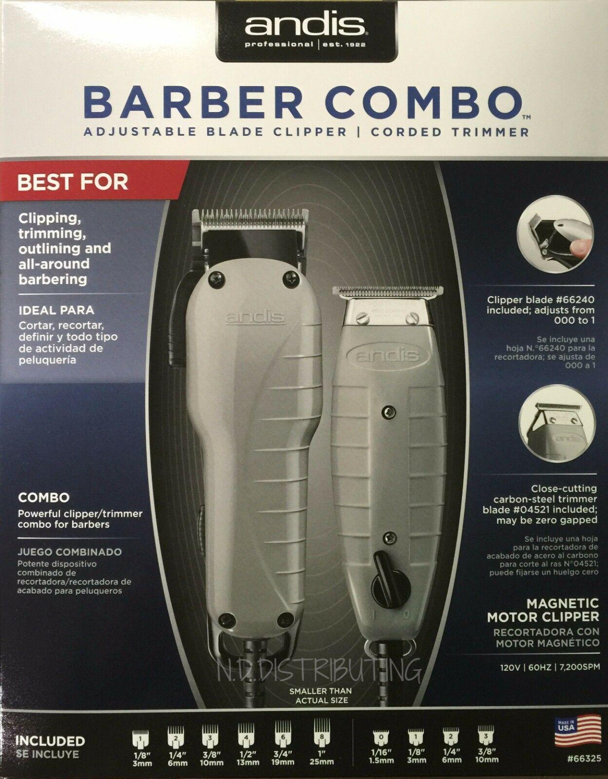 Andis Professional Barber Combo Adjustable Clipper with Trimmer - 66325