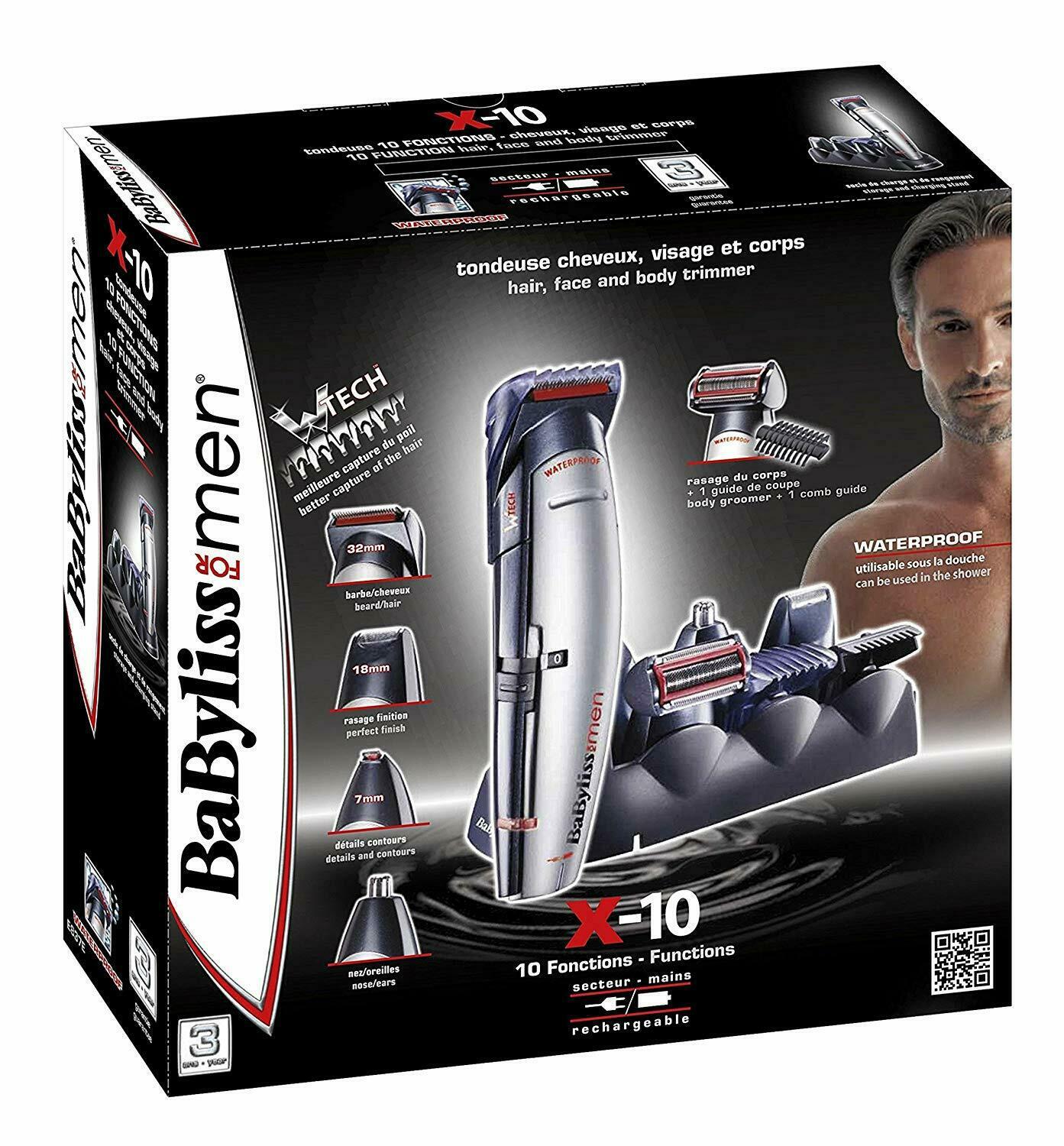 BaByliss Multigroom X10 Trimmer For Beard, Hair And Body 10 Accessories