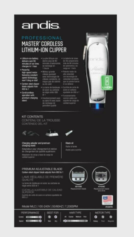 Andis Master Cordless Clipper lithium-ion battery GUARDS INCLUDED