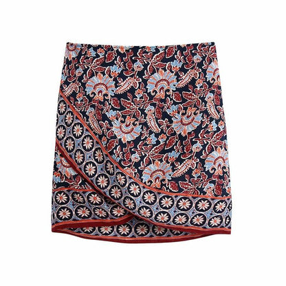 boho style knot mini skirt