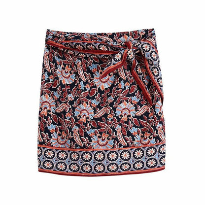 boho style knot mini skirt