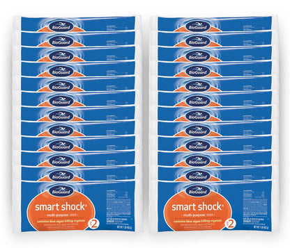 24 Pack BioGuard Smart Shock 1lb with Swimming Pool Care Log Book