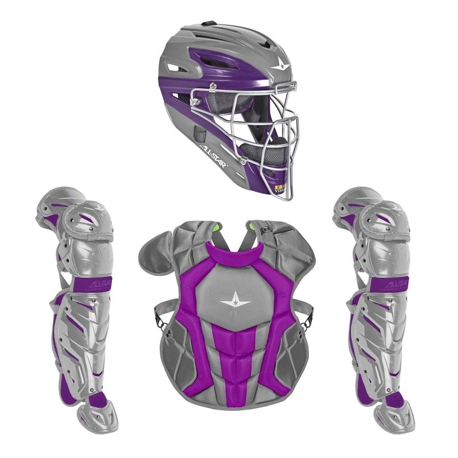 All-Star Youth System7 Axis Elite Travel Team Catcher’s Set (Graphite/Purple)