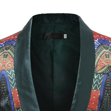 African Style Printing Polyester Business Long Sleeve Blazers for Men