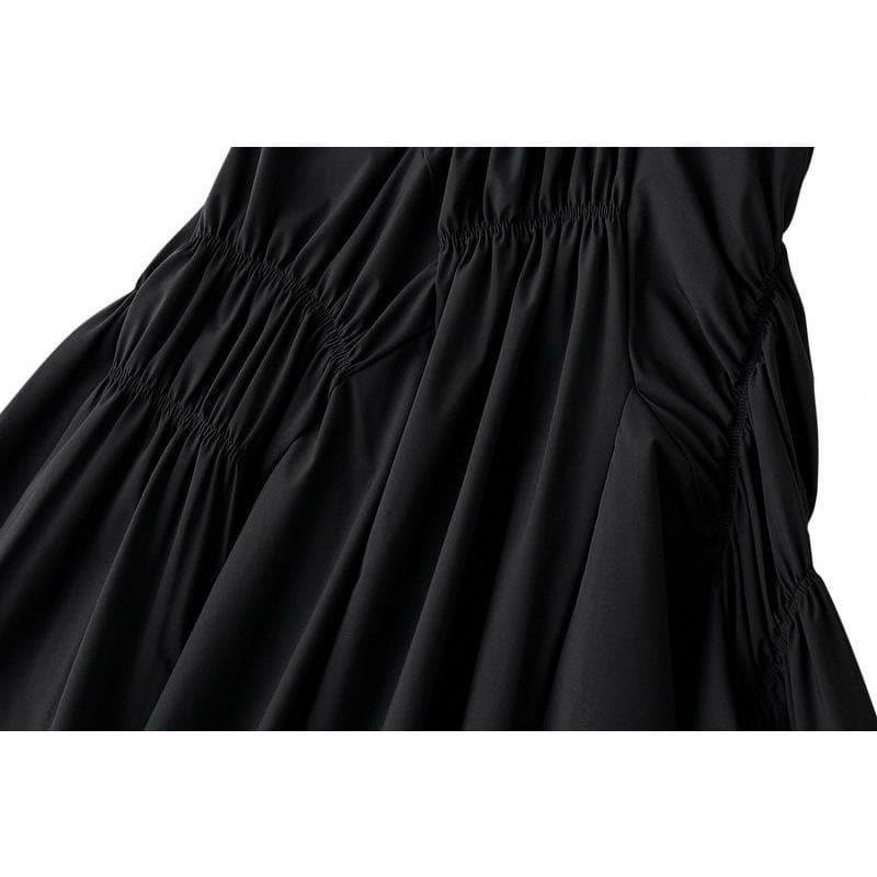 aysmmetrical pleated midi skirt