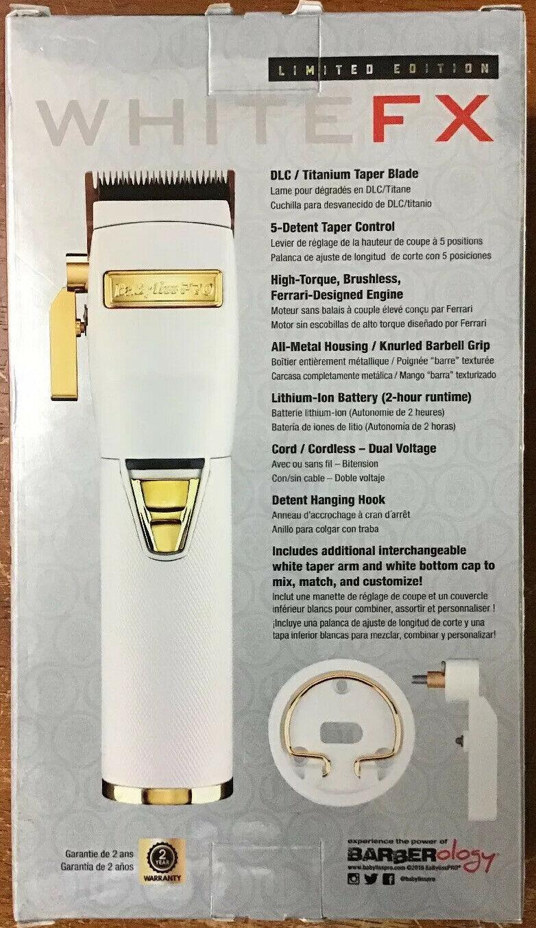 Babyliss Pro White FX Cordless Clipper Limited Edition Rob The Original FX870W