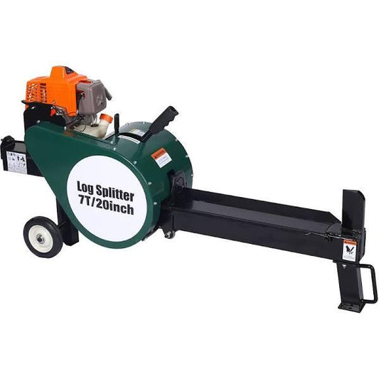 7-Ton GAS Log Splitter, Portable 63cc Engine Firewood Splitting Forestry harvesting,with Auto Return 20in, Mobile Wood  for Log Splitting (Gas)