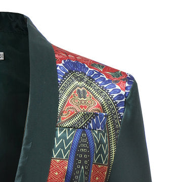 African Style Printing Polyester Business Long Sleeve Blazers for Men